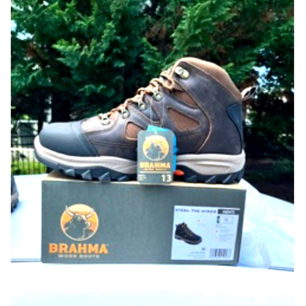 Size: 13 Steel Toe Waterproof High Top Hiking Boots . Brahma . New in the Box